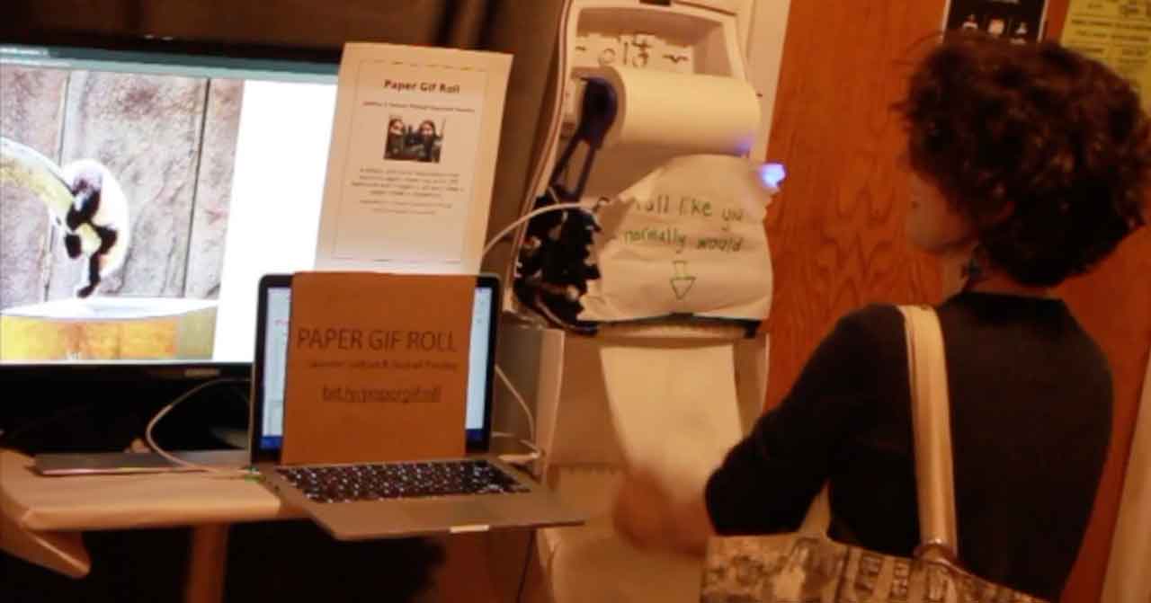Playtest of Paper Gif Roll from the ITP Winter show